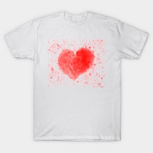 Valentine Red Heart Shape T-Shirt